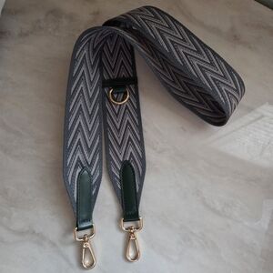 Senreve Chevron Bag Strap with Gold Clips